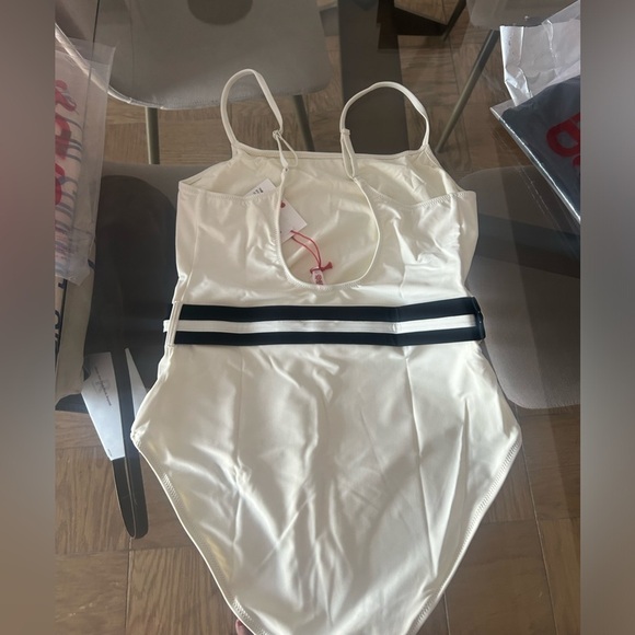 NWT! SOLID & STRIPED The Nina Belt One Piece Cream XL - Picture 3 of 11